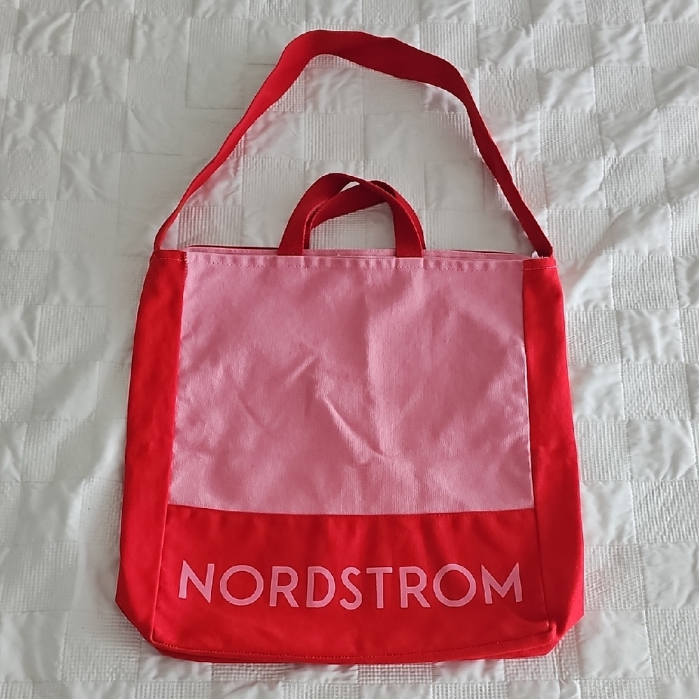 Nordstrom Two-Tone Red and Pink Tote